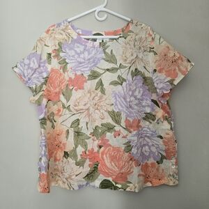 Joie 100% Linen Floral Top